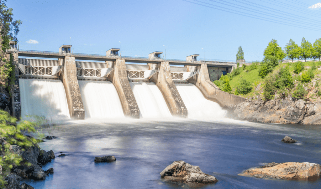 Dam walls are often built for hydropower.