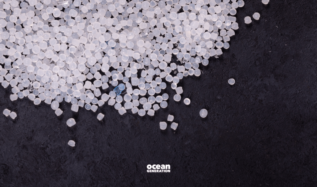 Microplastics on a black background. Ocean Generation is sharing climate actions we can all take. 