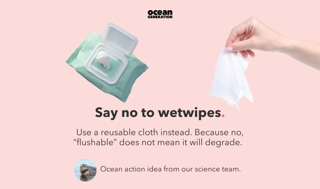Ocean protection tip: Say no to wet wipes. They don't degrade!