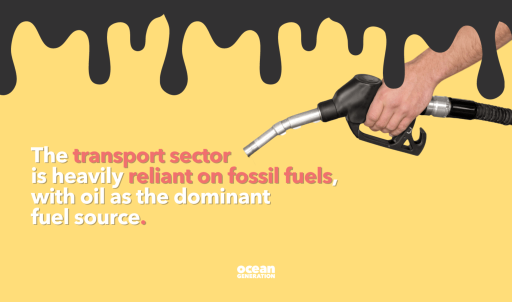 The transport sector is heavily reliant on fossil fuels, with oil as the dominant fuel source. Ocean Generation shares what the environmental impact of our travel is in this article.