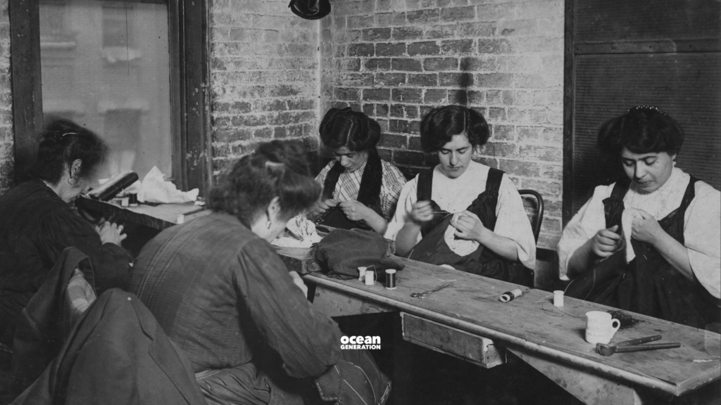 Shared by Ocean Generation this is a sweatshop of Mr. Goldstein, 30 Suffolk Street, New York City, photograph by Lewis Wickes Hine, February, 1908