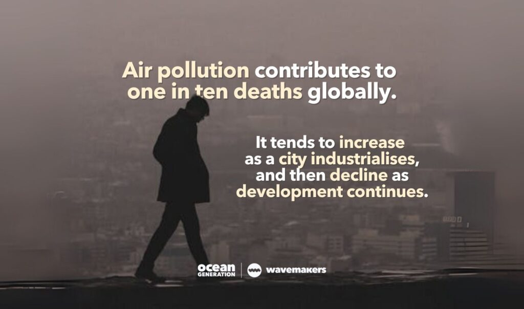 Air pollution contributes to one in ten deaths globally. Posted by Ocean Generation