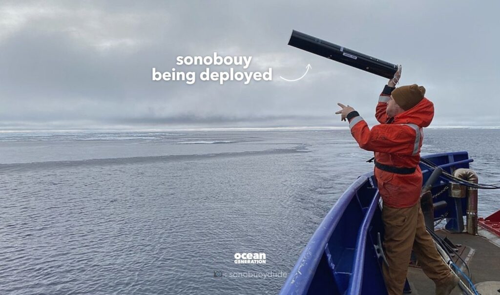Sonobouy
being deployed. Posted by Ocean Generation, leaders in Ocean education.